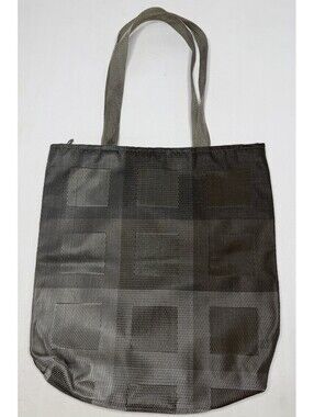 Chilewich Woven Gray Check Mesh Shopper Minimalist Beach Market Tote P64